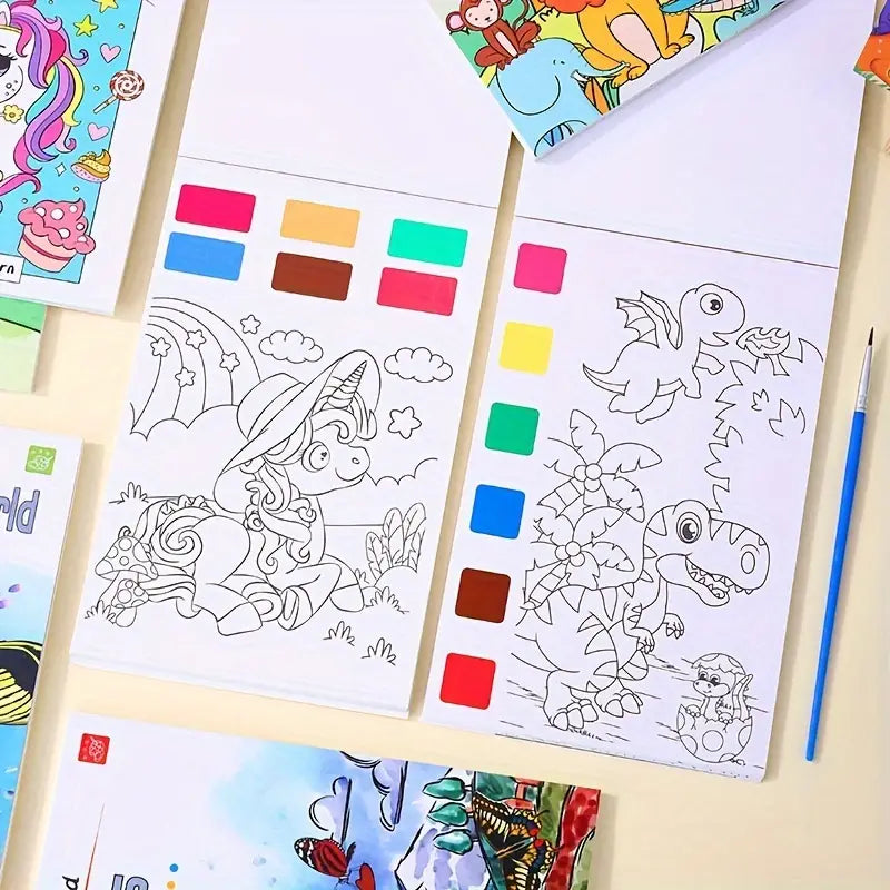 Large 12 Pages Watercolor Coloring Book