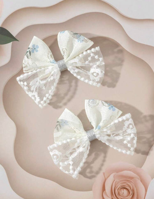 2pcs Spring Style Floral Luxury Hair Bows