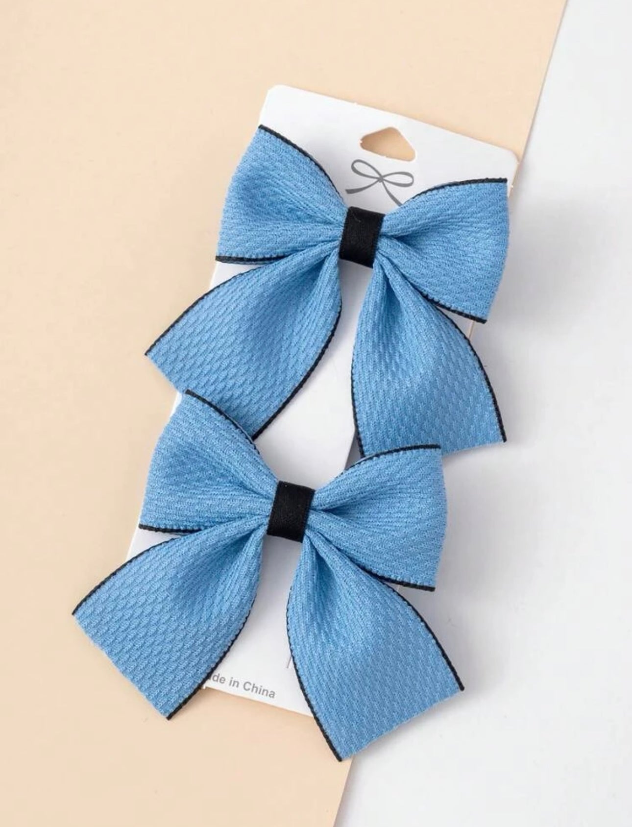 2pcs Toddler Girls Bow Decor Hair Clip Blue