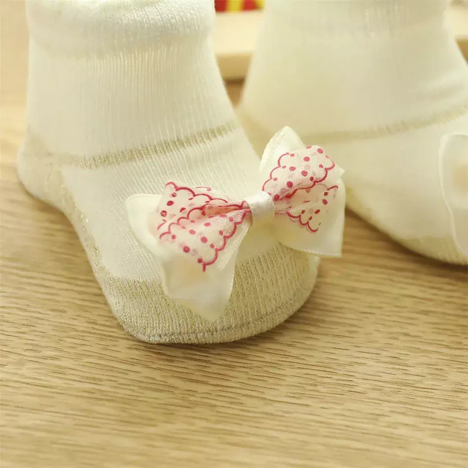 Baby Bowknot Decor Socks 2 Pack White