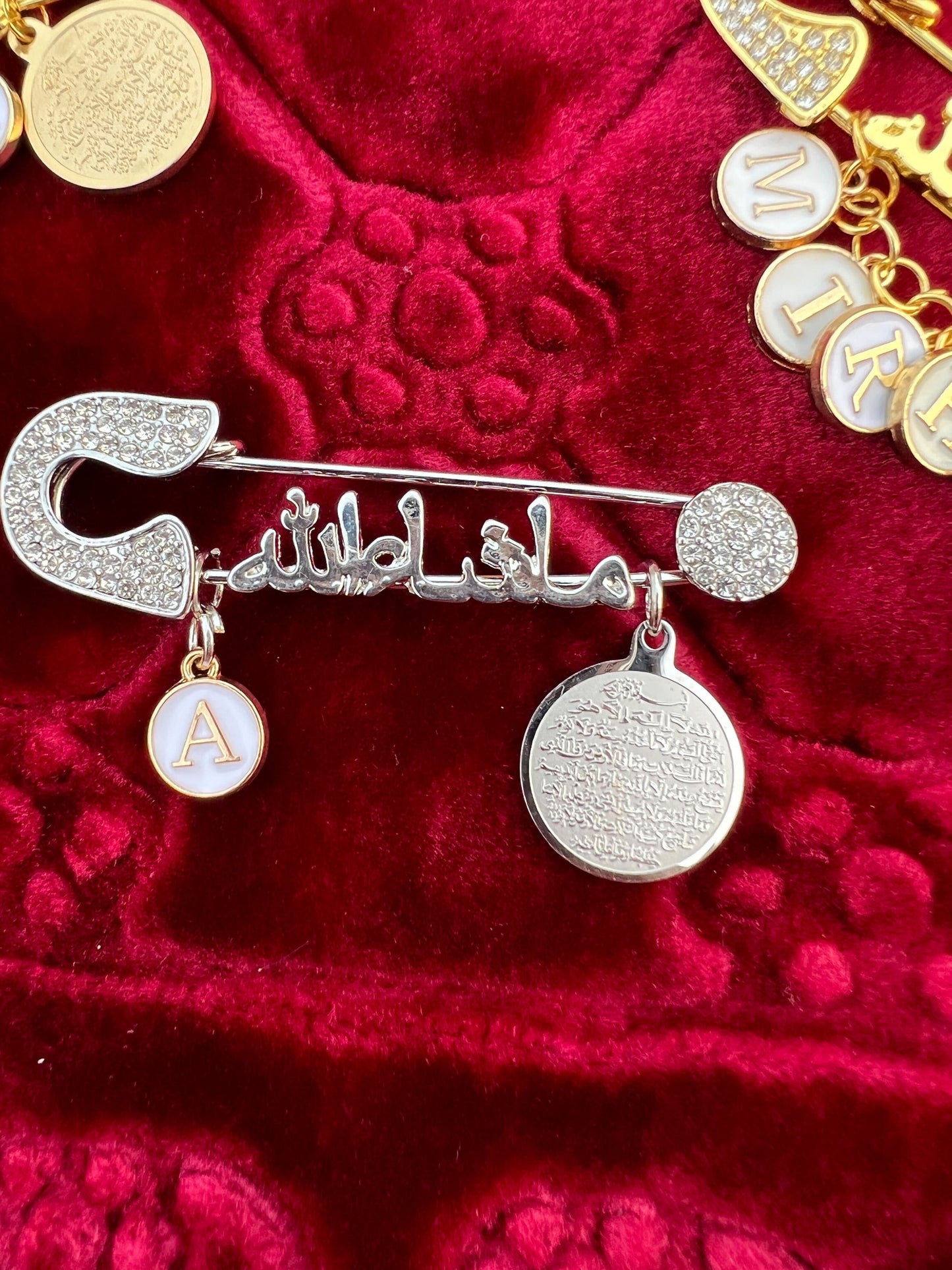 Mashallah Baby pin Initial Alphabet