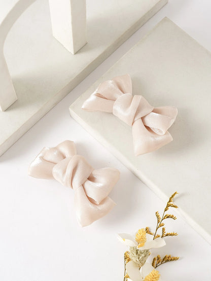 2pcs Toddler Girls Bow Decor Hair Clip