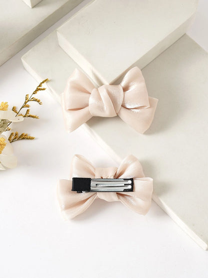 2pcs Toddler Girls Bow Decor Hair Clip