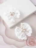 2pcs Toddler Girls Bow & Faux Pearl Decor Fashionable Alligator Hair Clip For Hair Decoration