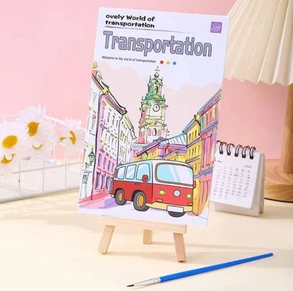 Large 12 Pages Watercolor Coloring Book