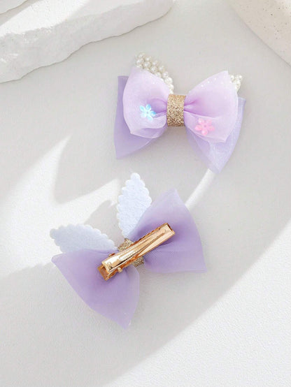 2pcs/set Butterfly Shaped Kids' Hair Clips