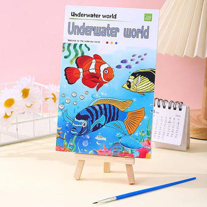 Large 12 Pages Watercolor Coloring Book