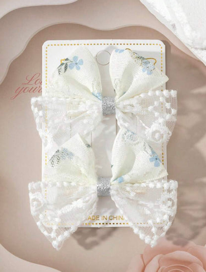 2pcs Spring Style Floral Luxury Hair Bows