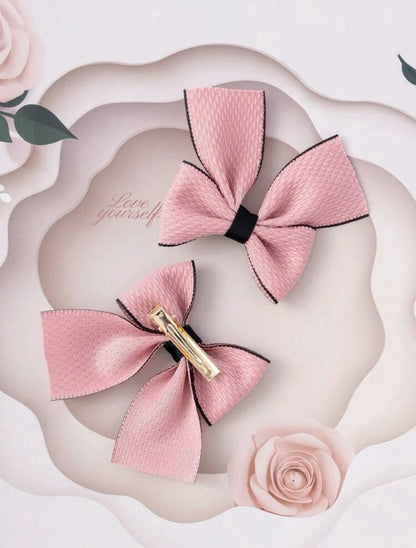 Baby Pink Hair Bows 2pcs