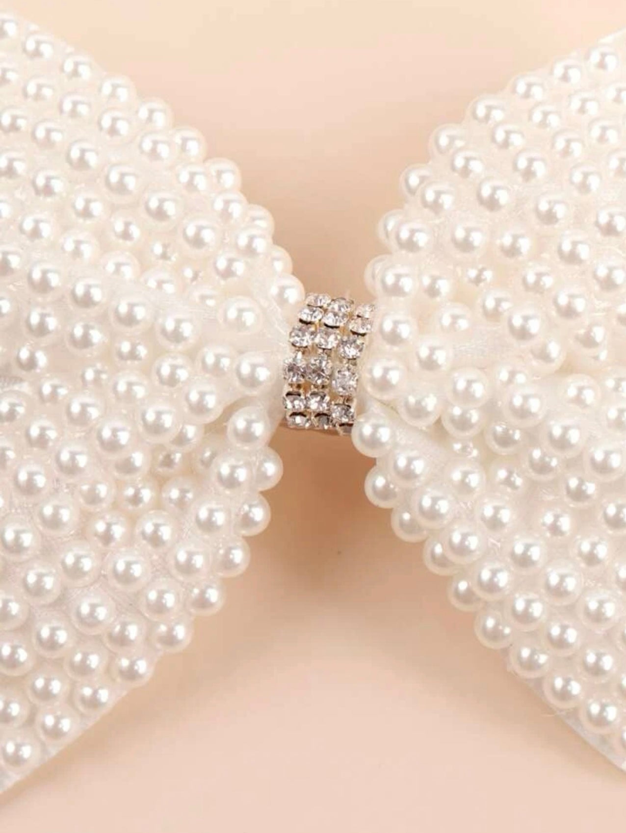 Toddler Girls Faux Pearl Bow Decor Hair Clip