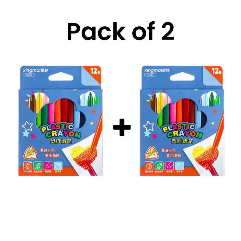 Plastic Crayons - Pack of 12