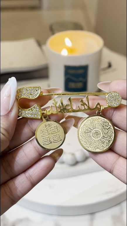 Mashallah Pin with Surah e Ikhlaas & 4 Qul