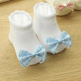 Baby Bowknot Decor Socks 2 Pack White