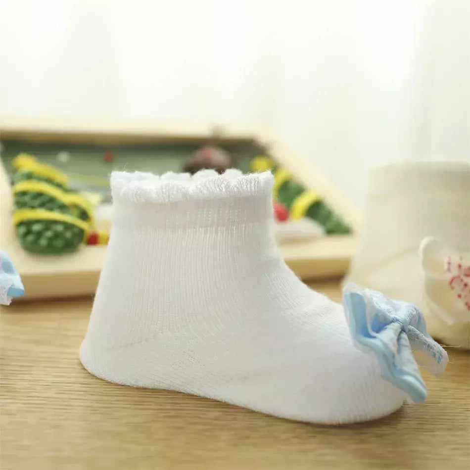 Baby Bowknot Decor Socks 2 Pack White