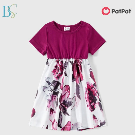 Floral Print Short-sleeve Crimson