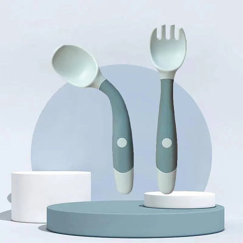 Soft Bendable Silicon Baby Spoon & Fork set