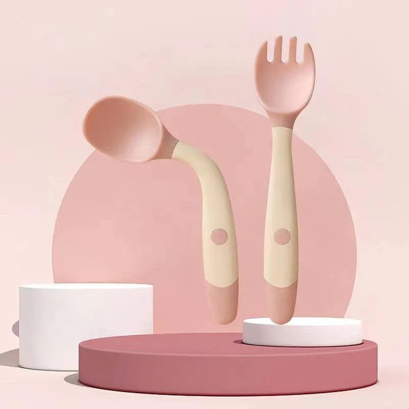 Soft Bendable Silicon Baby Spoon & Fork set