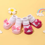Baby Bowknot Decor Socks 2-pack Red