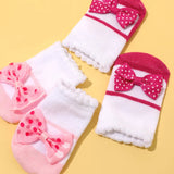 Baby Bowknot Decor Socks 2-pack Red